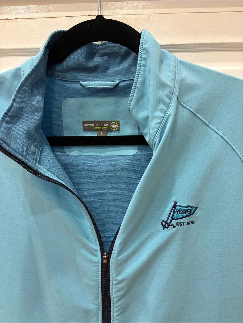 Peter Millar Light Blue Men's Sleeveless Vest with Front Zip